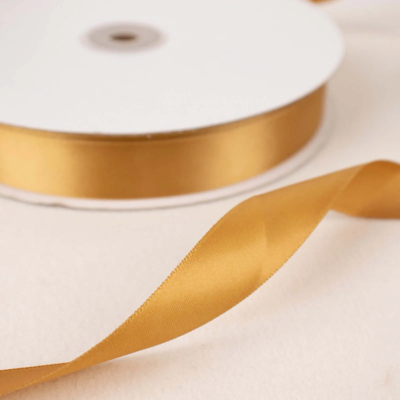 100 Yards 7 8" Gold Single Face Decorative Satin Ribbon