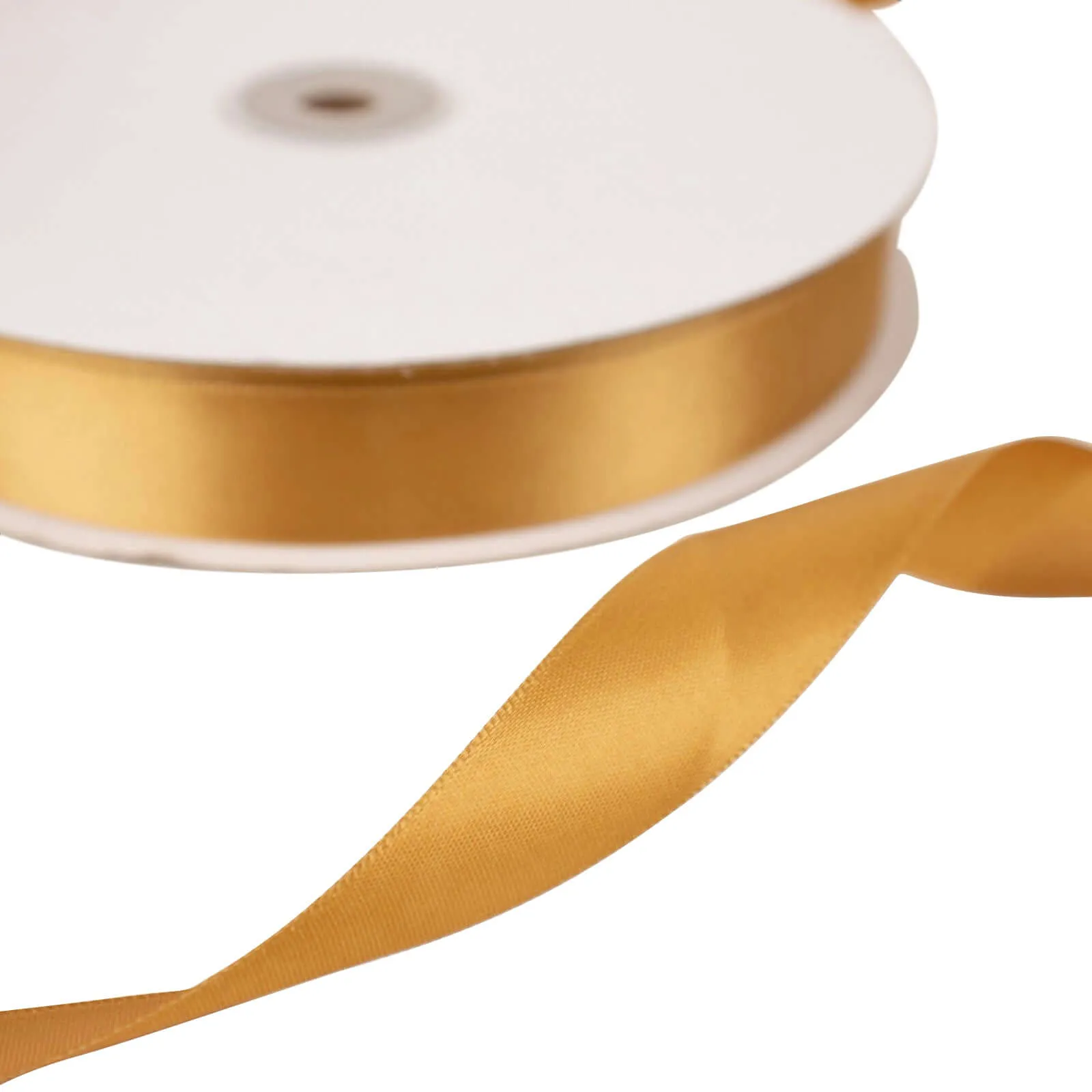 100 Yards 7 8" Gold Single Face Decorative Satin Ribbon