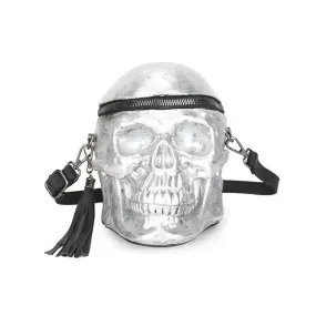 3D Bags Silver Skull Cross Body Shoulder Bag Mini Handle Handbags