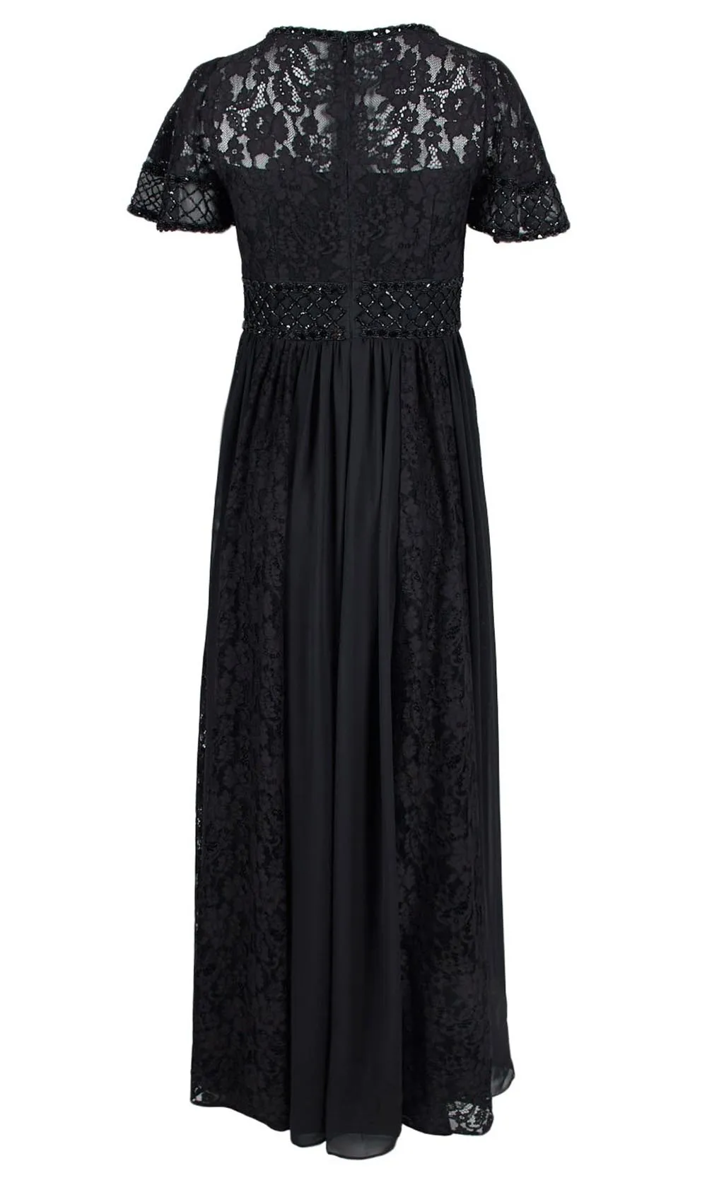 Aidan Mattox - MD1E204601 Embellished Lace A-Line Gown