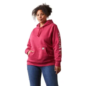 Ariat Womens Rebar Graphic Hoodie Cherries Jubilee Heather/Key Largo