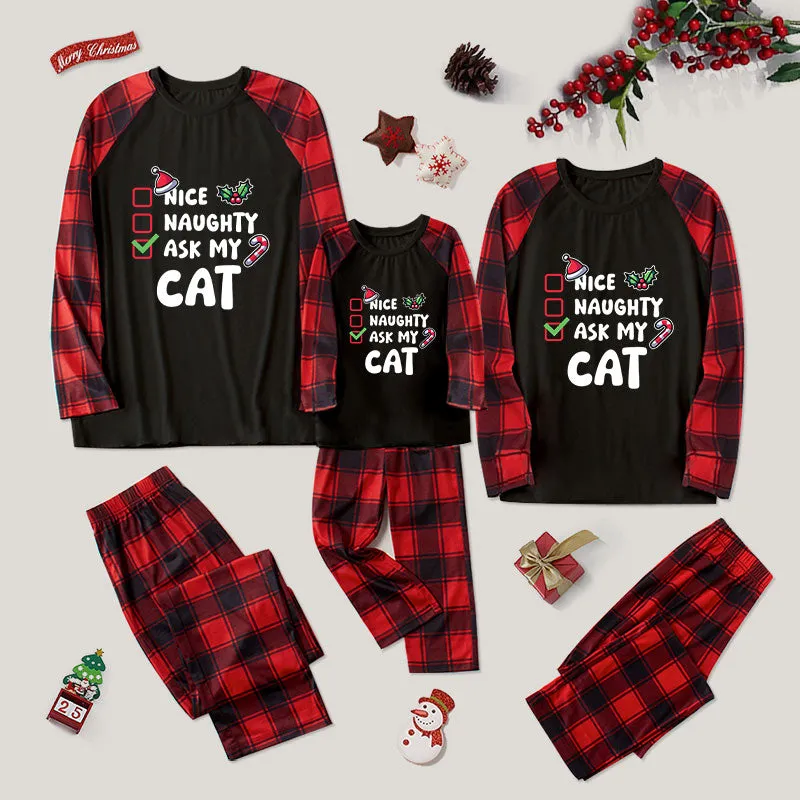 Ask My Cat Family Christmas Pajama Sets