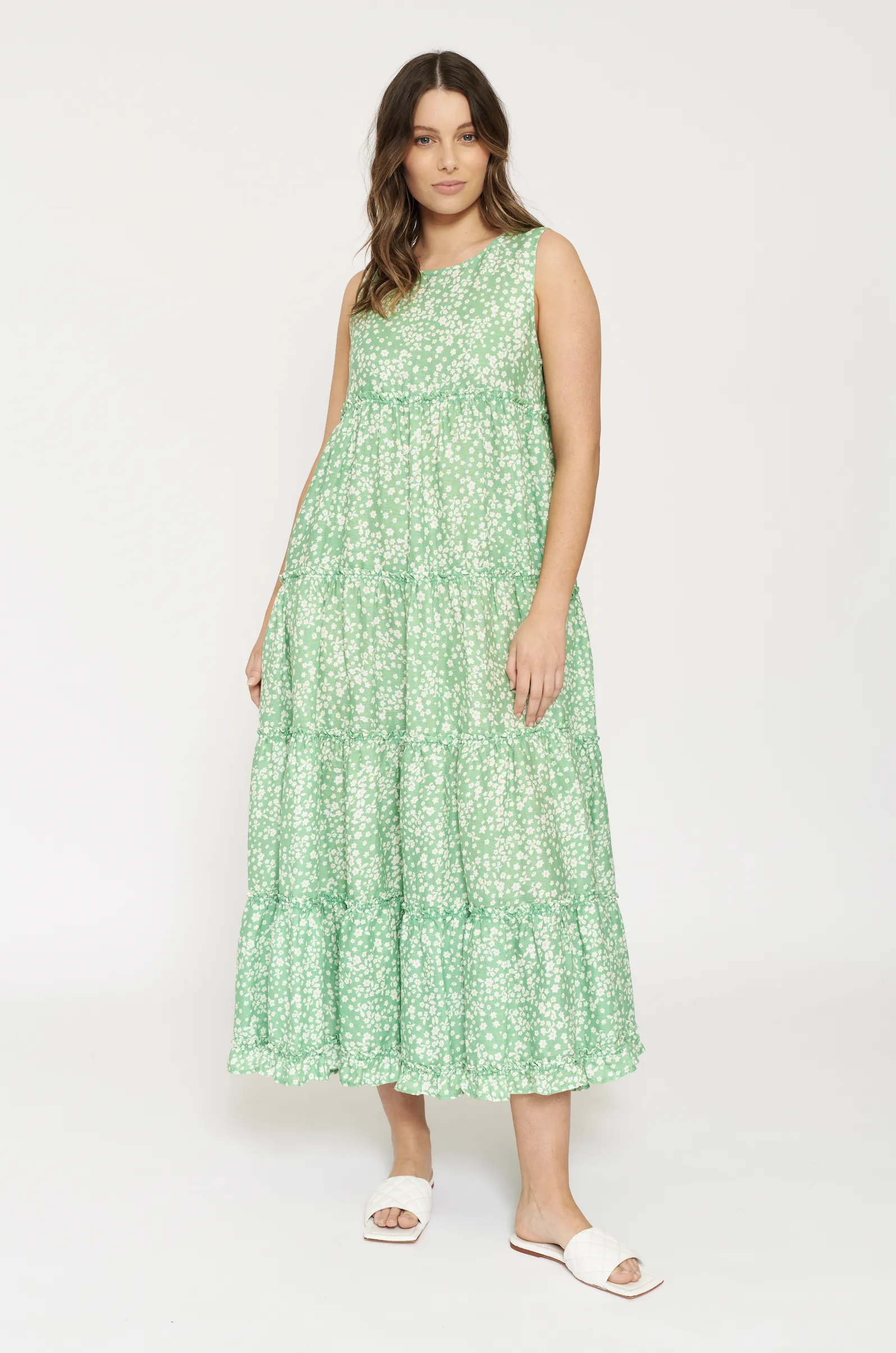 Belissima Dress- Basil Ditsy