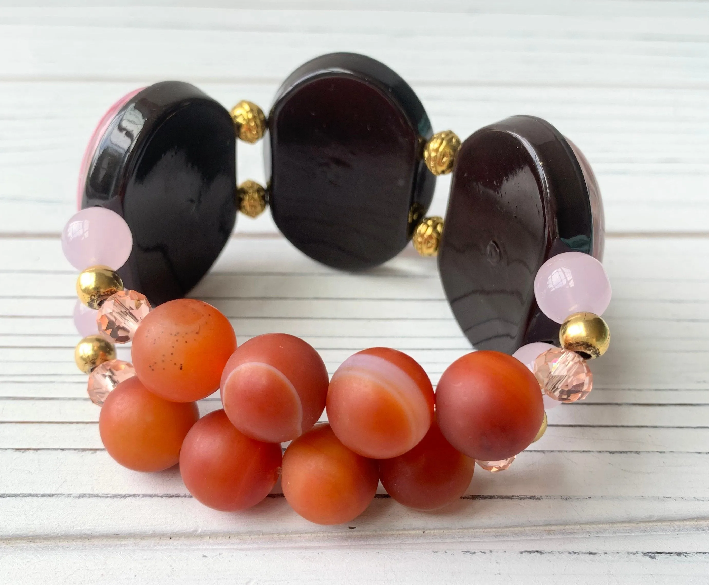 Berry Wine Lens Stretch Bracelet