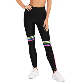 Black Retro Stripe Leggings