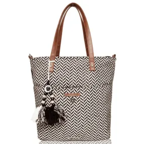 Black White Womens Tote Bag Medium Size