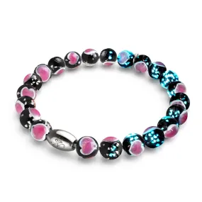 Black x Pink | .925 Sterling Silver | Firefly Glass Love Bracelet