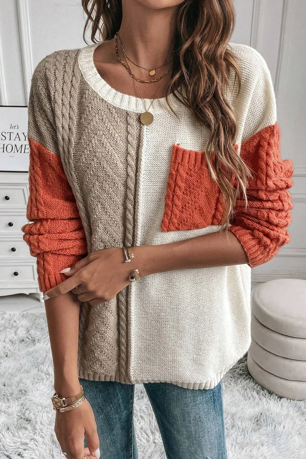 Blocks Of Fall Knit Sweater - 3 Colors Available