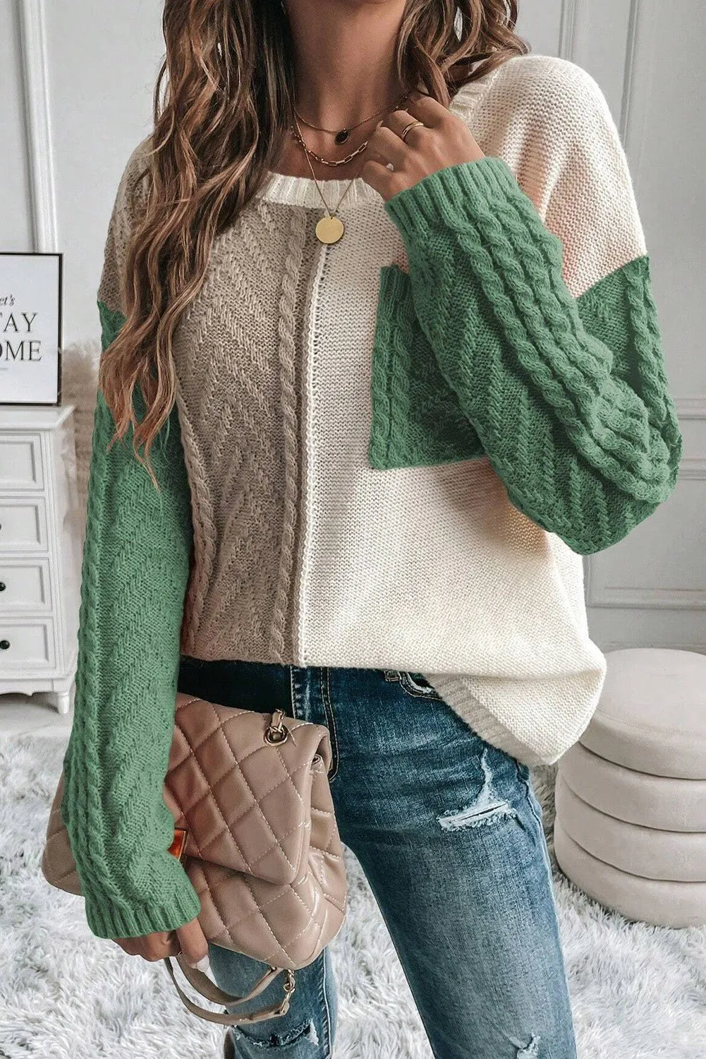 Blocks Of Fall Knit Sweater - 3 Colors Available