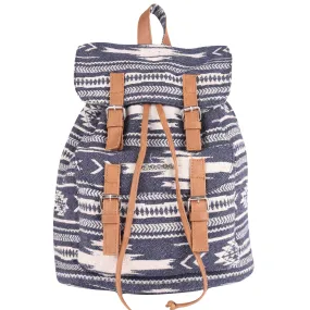 Blue Multi Cotton Dhurry Girls Backpack Medium Size