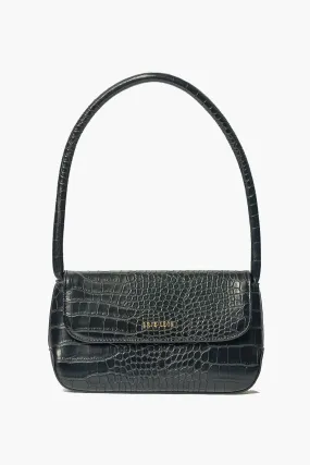 Camille Black Croc Recycled PU Top Handle Crossbody Bag