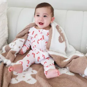 Candy Cane Lane Waffle Convertible Zip Romper*