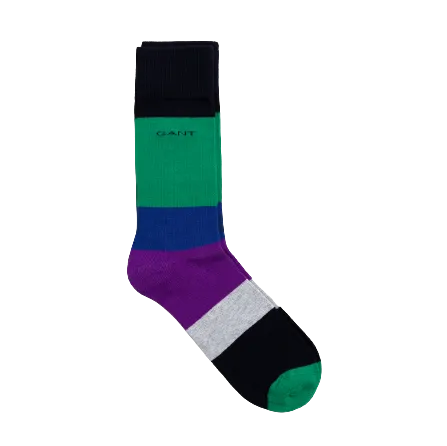 Colour Block Socks - Russett Orange | Plum Jam | Wine | Teal