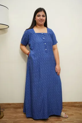 Cozy Cobalt Rayon Night Gown