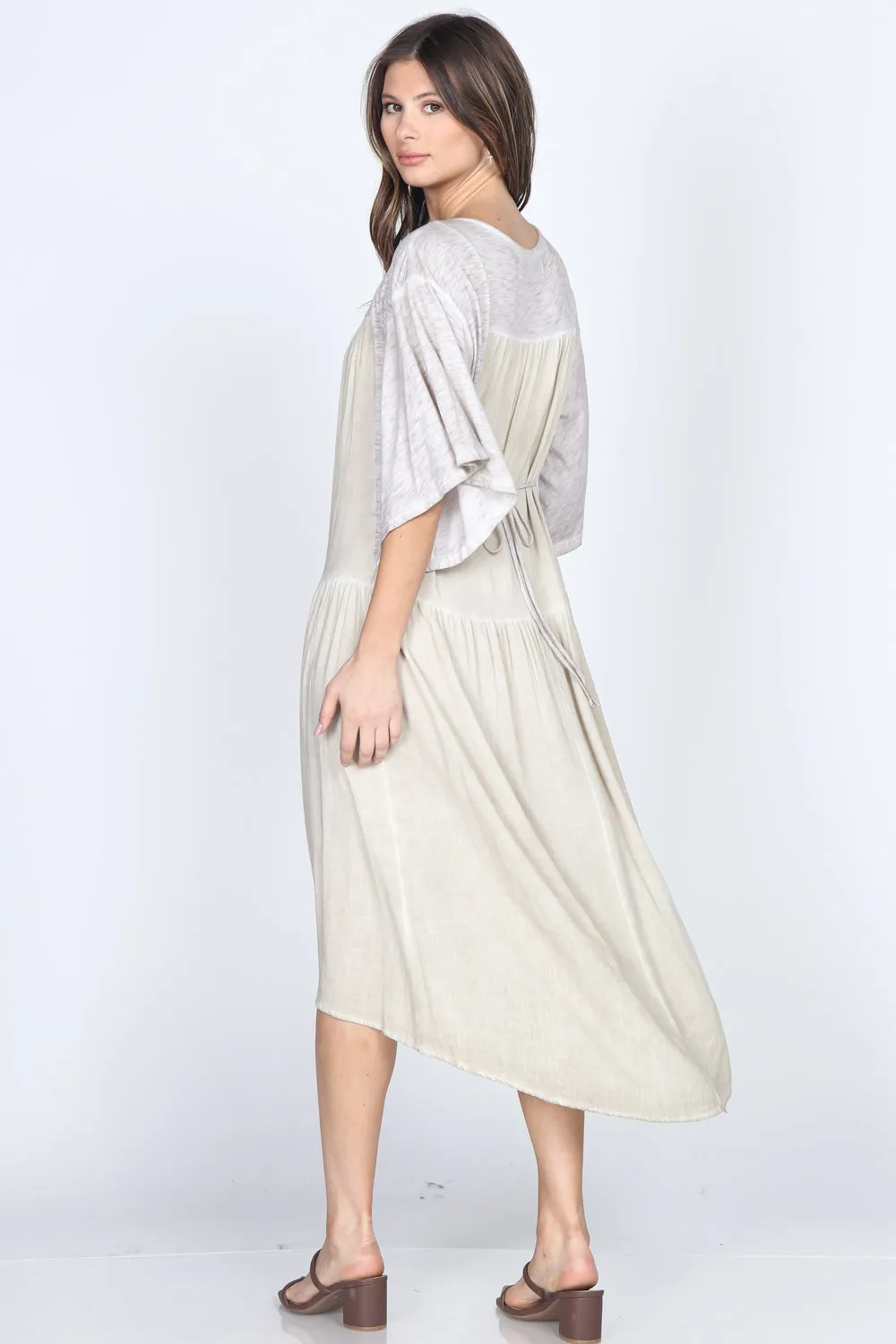 Cross Hatch Woven Midi Dress