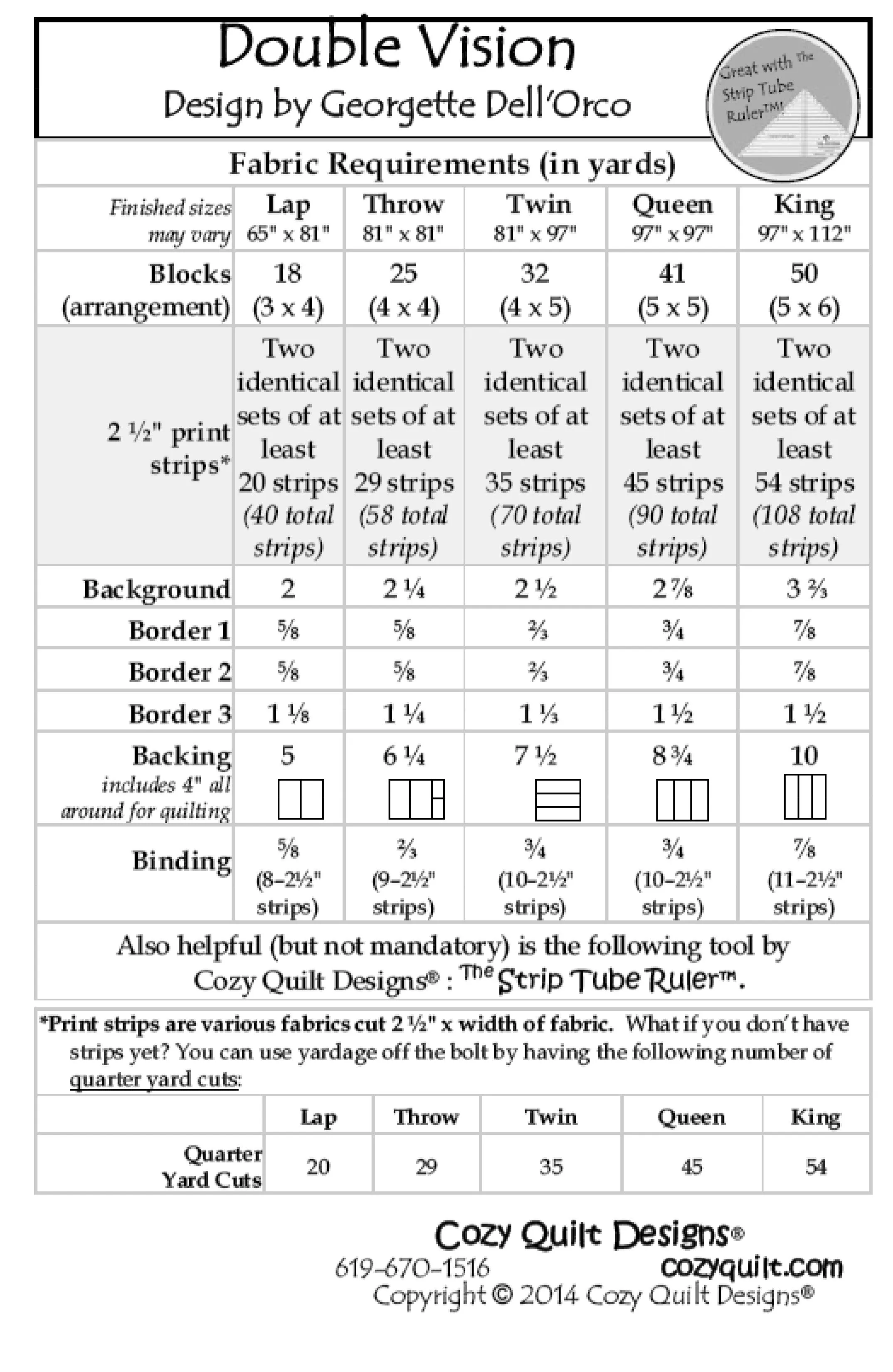 DOUBLE VISION - Cozy Quilt Designs Pattern