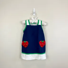 Florence Eiseman Navy Blue Strawberry Dress 2T