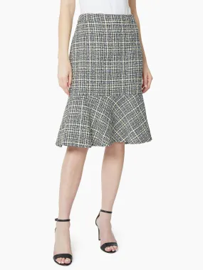 Flounce Hem Tweed Skirt