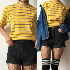 FREE SHIP- 90S GRUNGE STRIPED unisex Tee