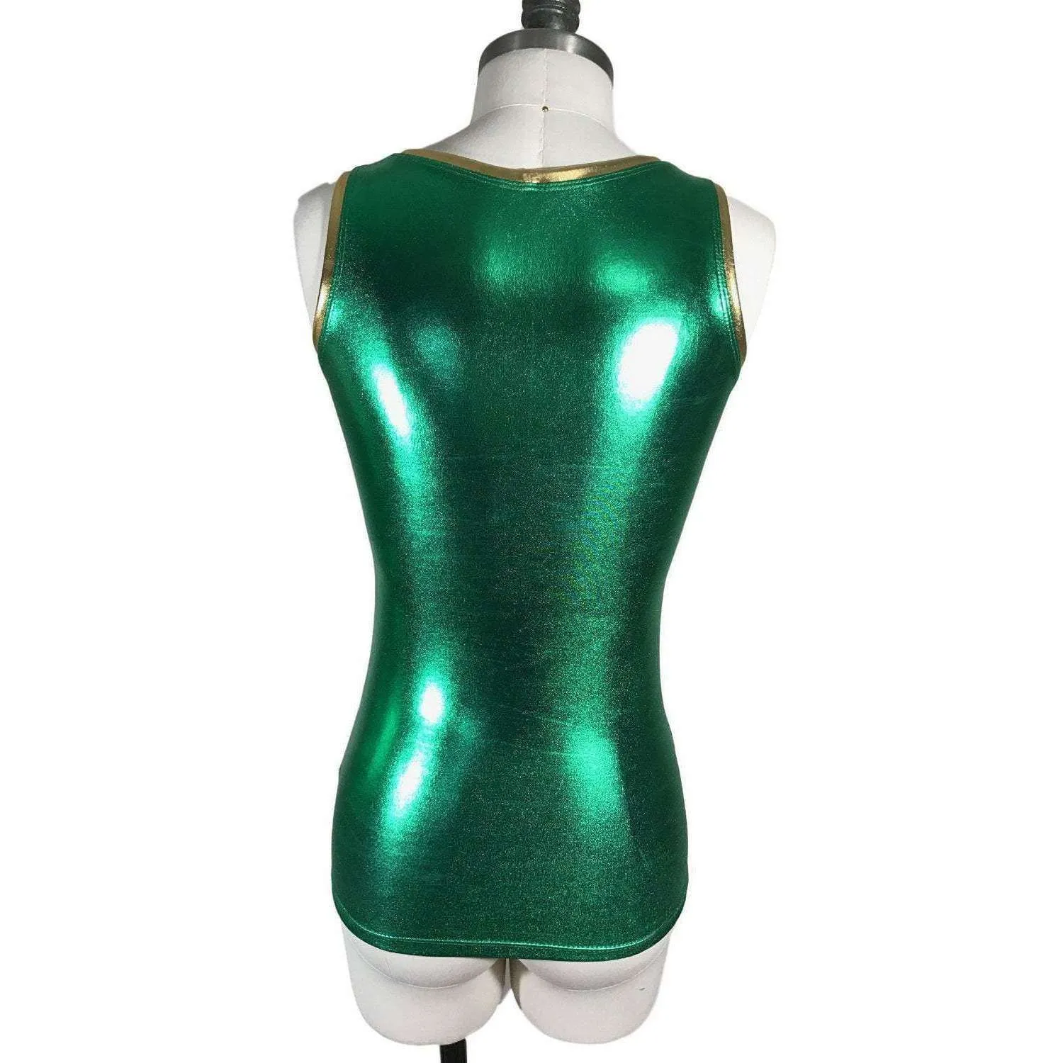 Full Length Tank Top - Green Metallic