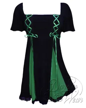 Gemini Princess S/S Top in Black/Emerald