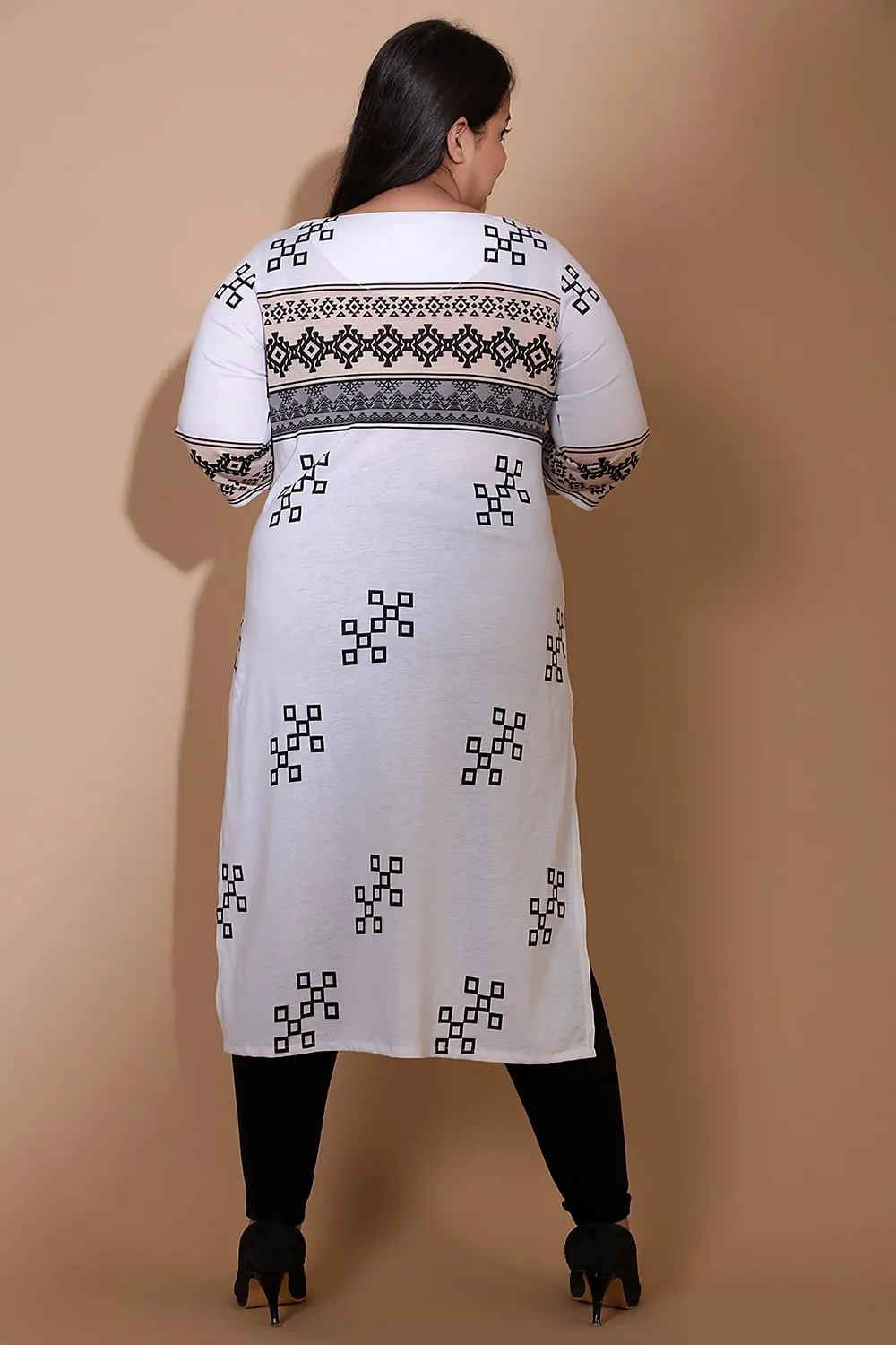 Grey Luxe Yoke Printed Kurti