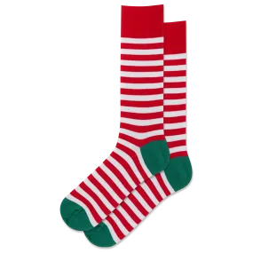 HOTSOX Men's Christmas Stripe Crew Sock