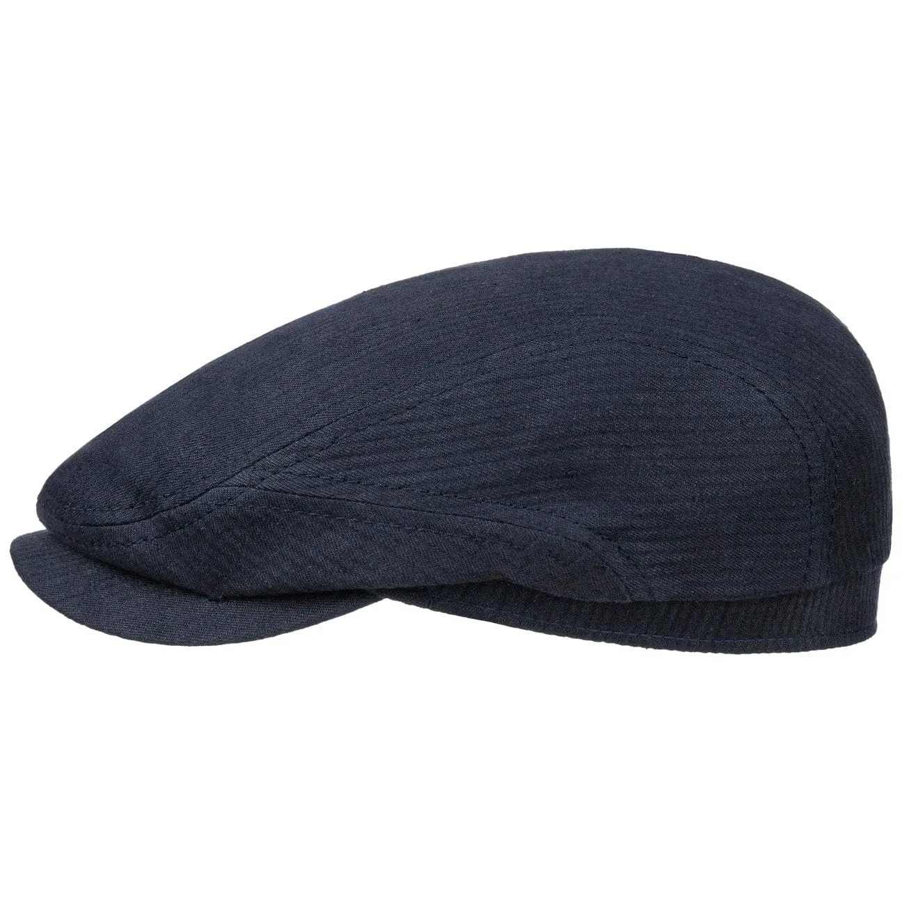 Kelso Driver Linen Flat Cap by Stetson