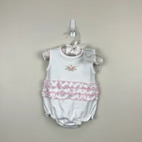 Kissy Kissy Premier Hand Embroidered Floral Fantasy Bubble Romper 3-6 Months NWT