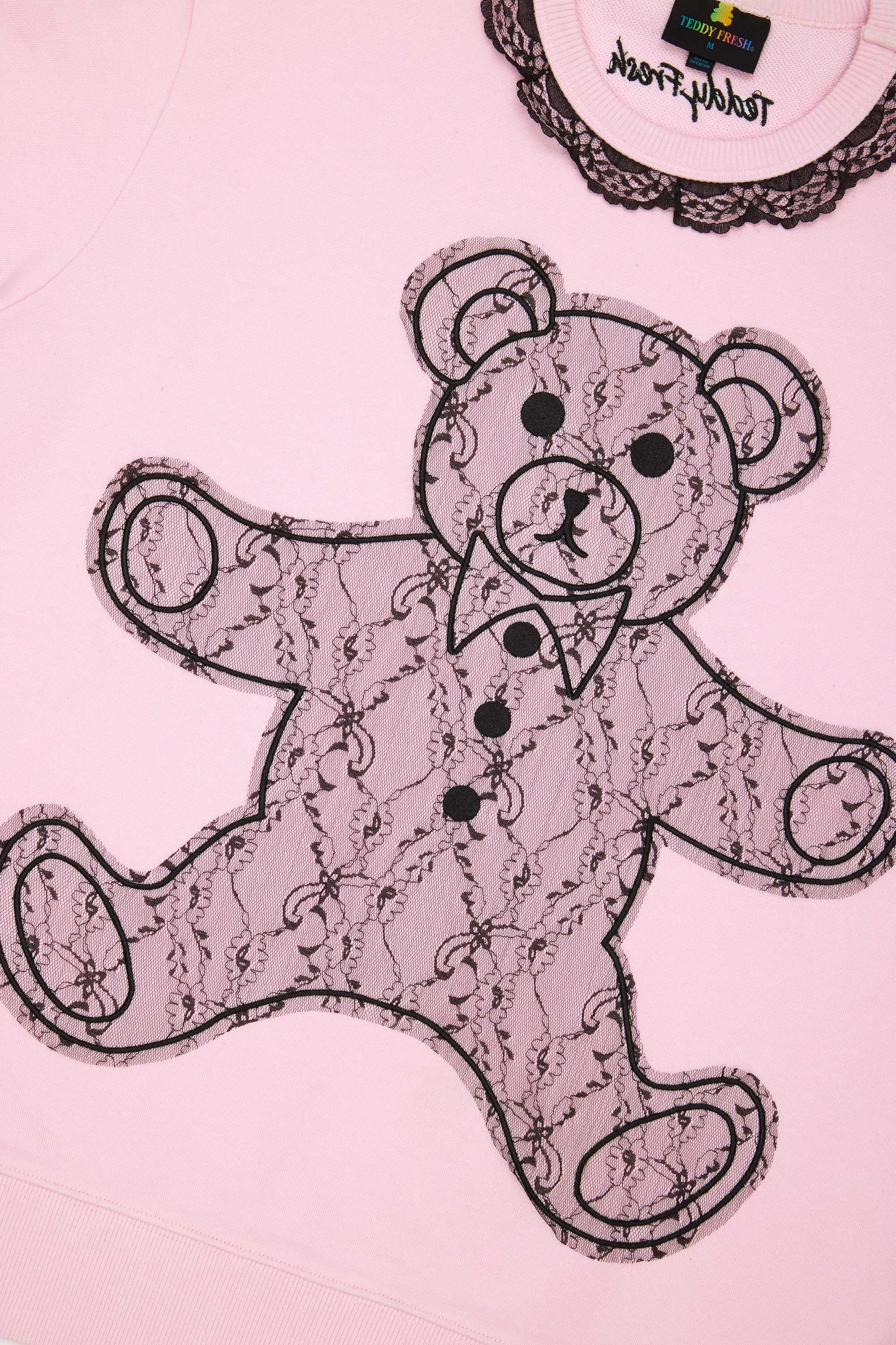 Lace Applique Bear Sweatshirt