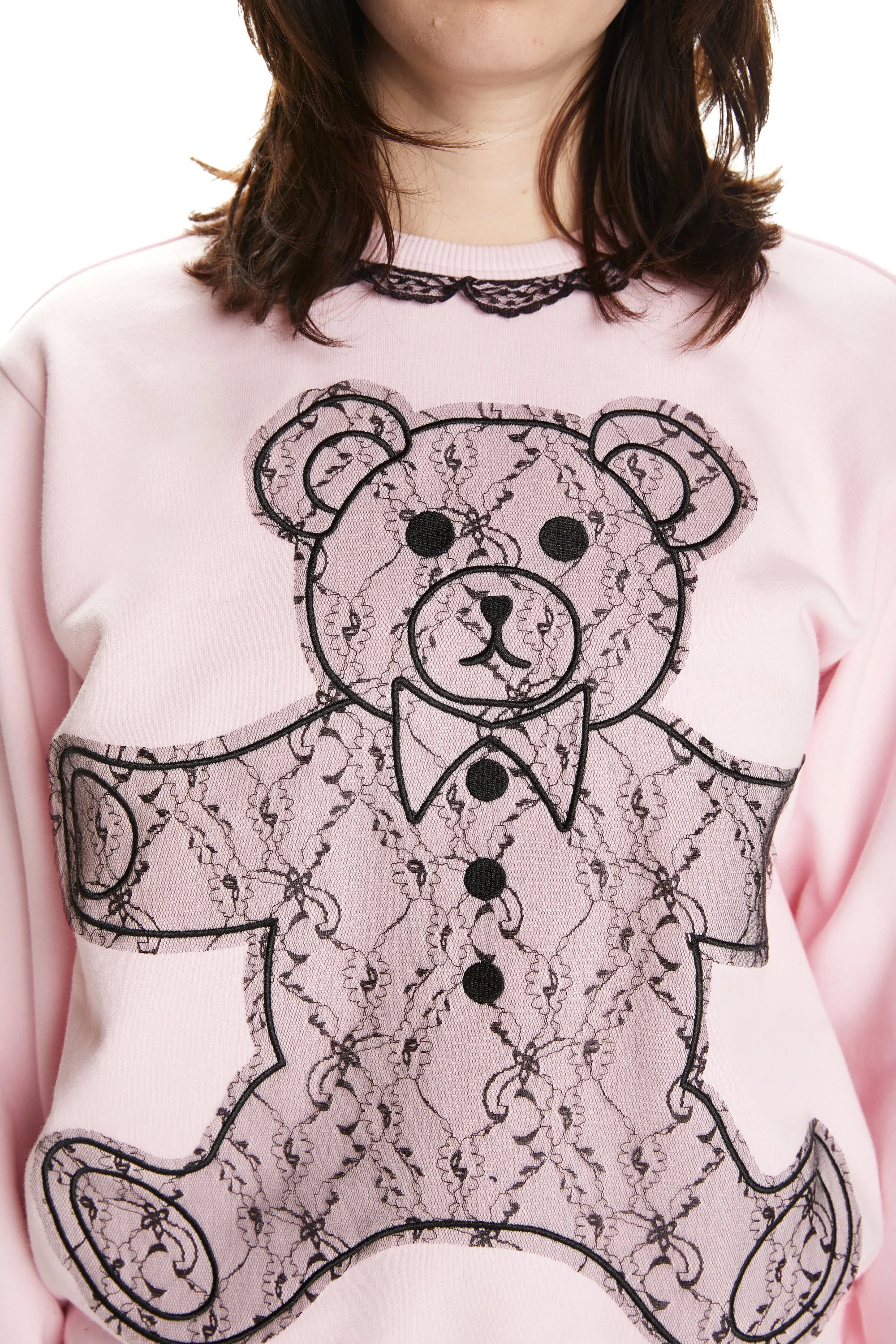 Lace Applique Bear Sweatshirt