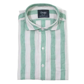 Linen Stripe Spread Collar Shirt