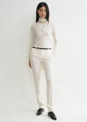 Low-waist slim trousers ecru