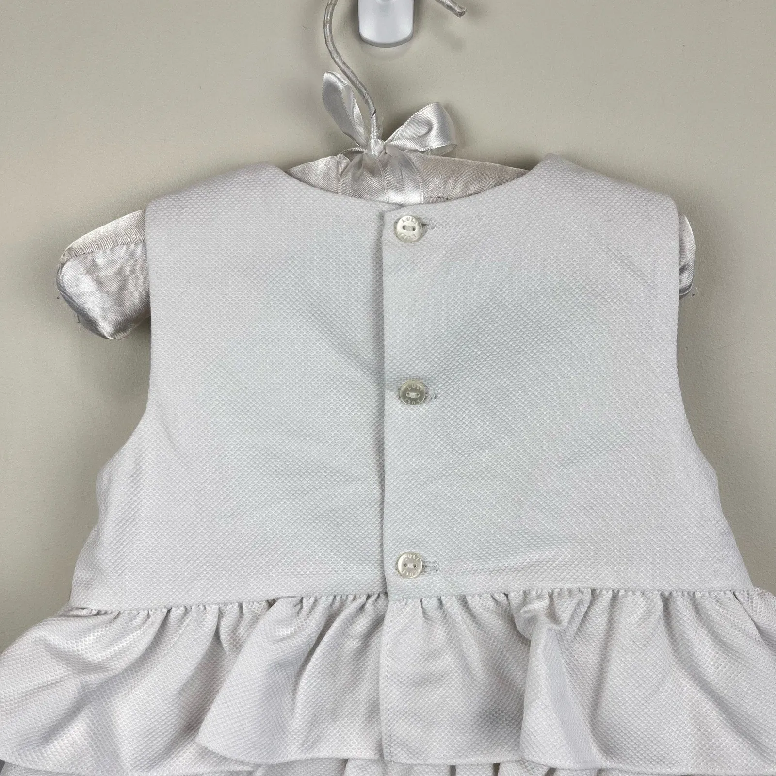 Luli & Me Ruffled White Flower Romper 18 Months NWT