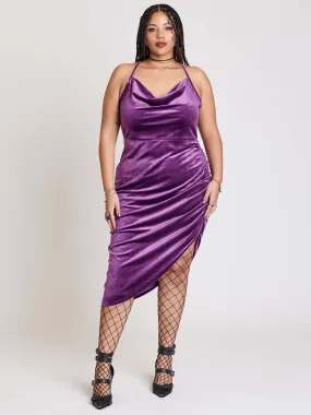 Mauve velvet cocktail dress