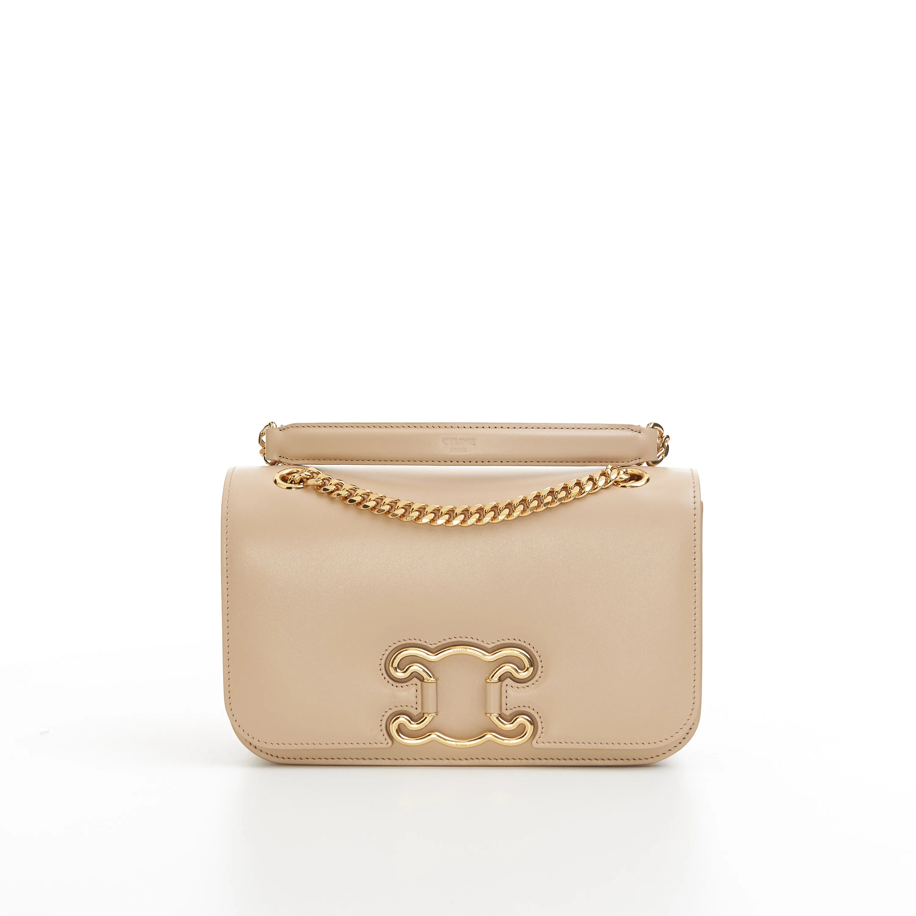 Medium Bag Triomphe Frame In Nude Shiny Calfskin