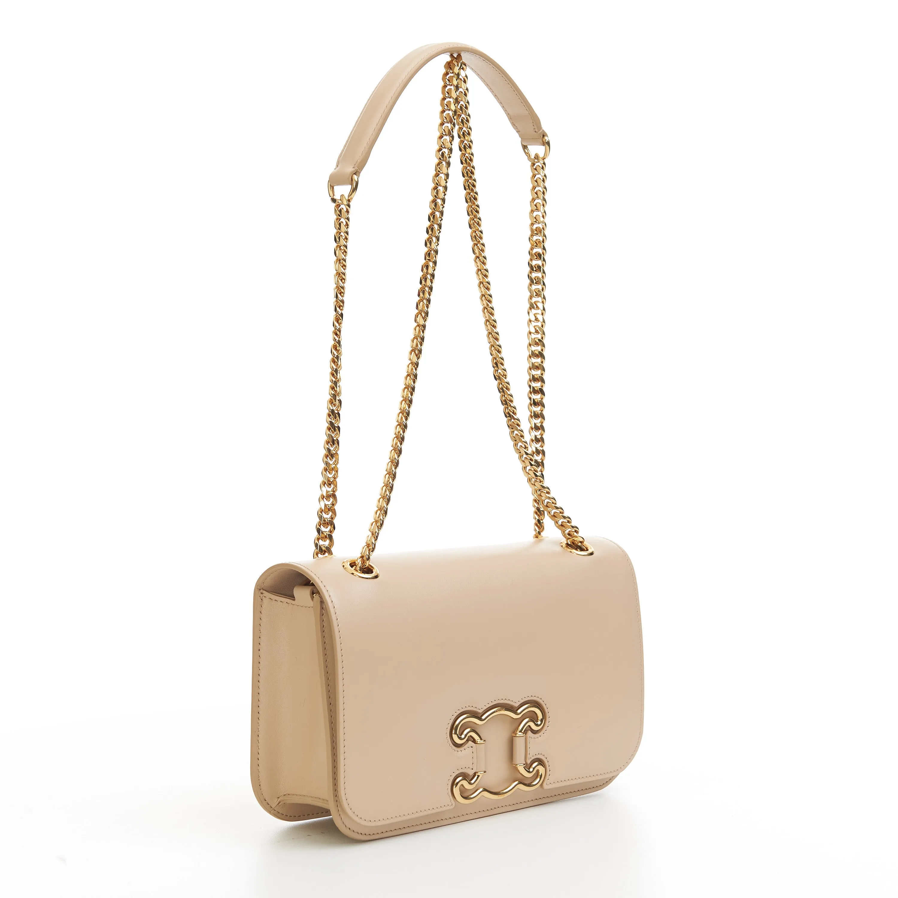 Medium Bag Triomphe Frame In Nude Shiny Calfskin