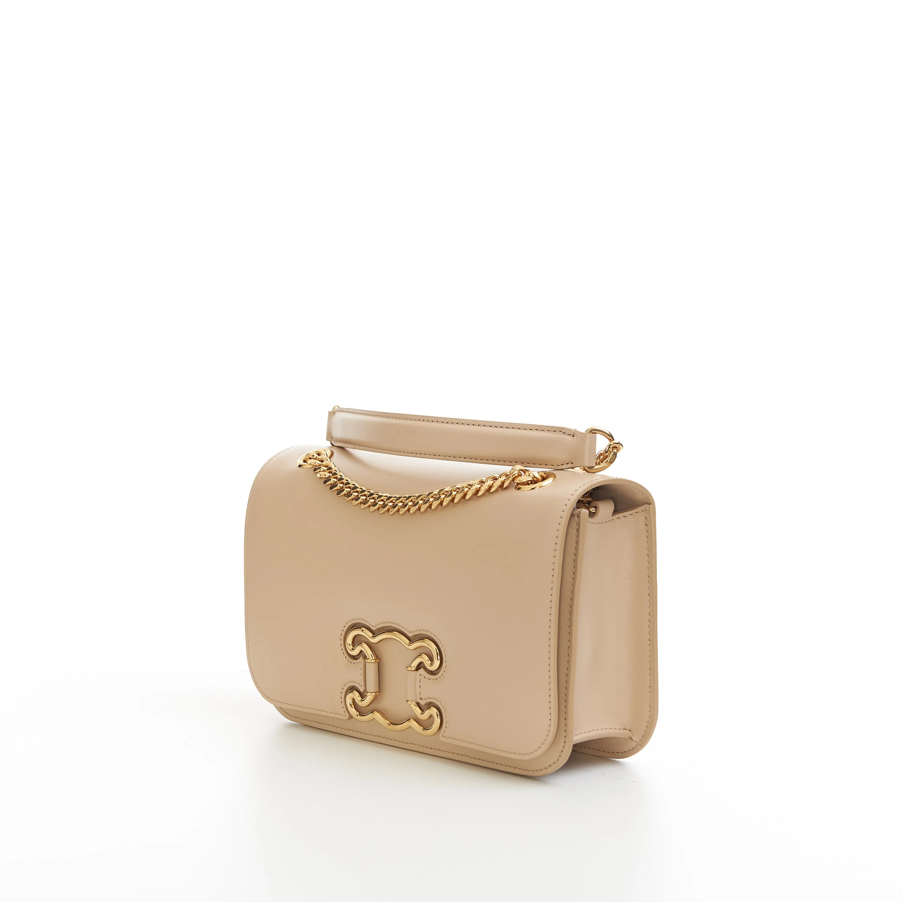 Medium Bag Triomphe Frame In Nude Shiny Calfskin