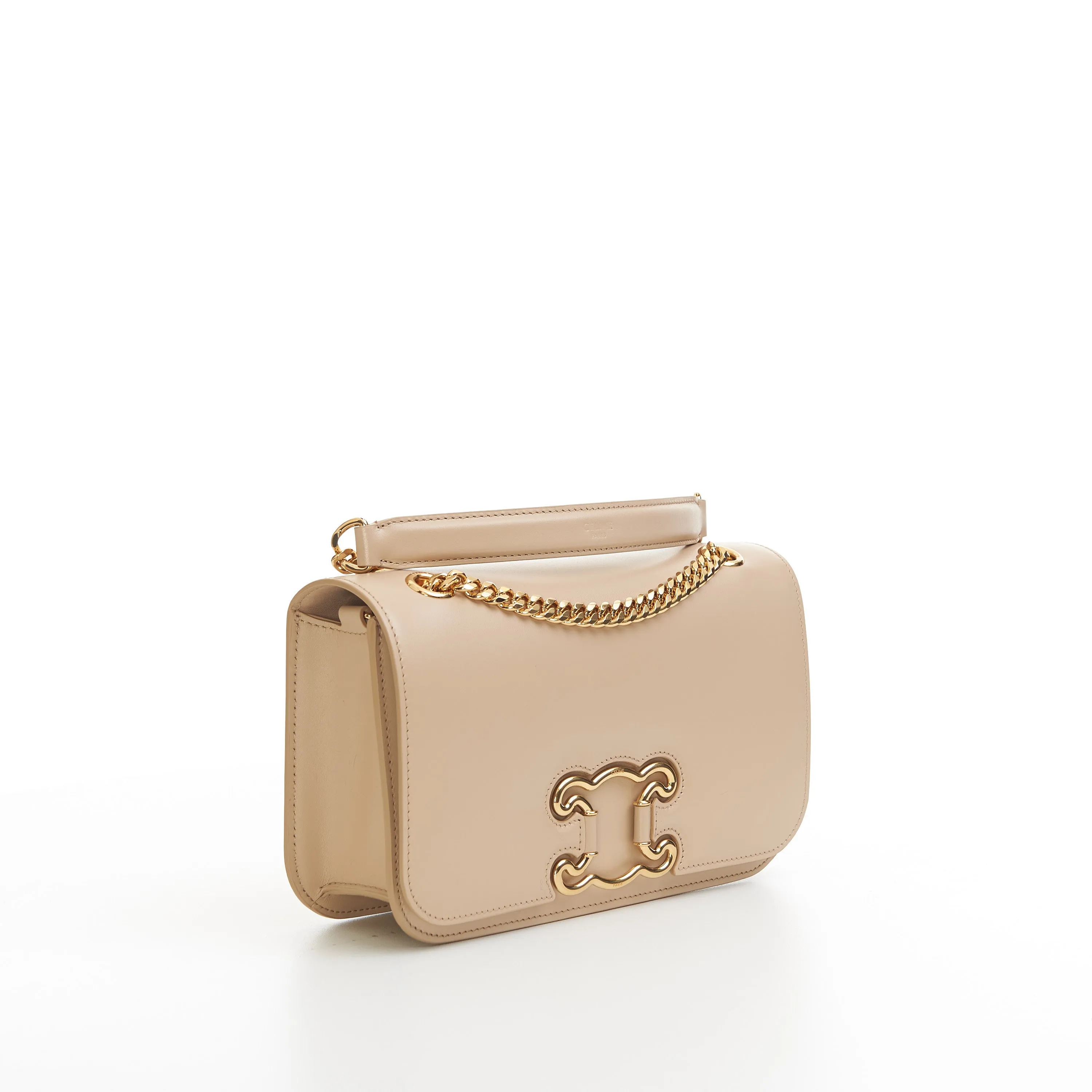 Medium Bag Triomphe Frame In Nude Shiny Calfskin