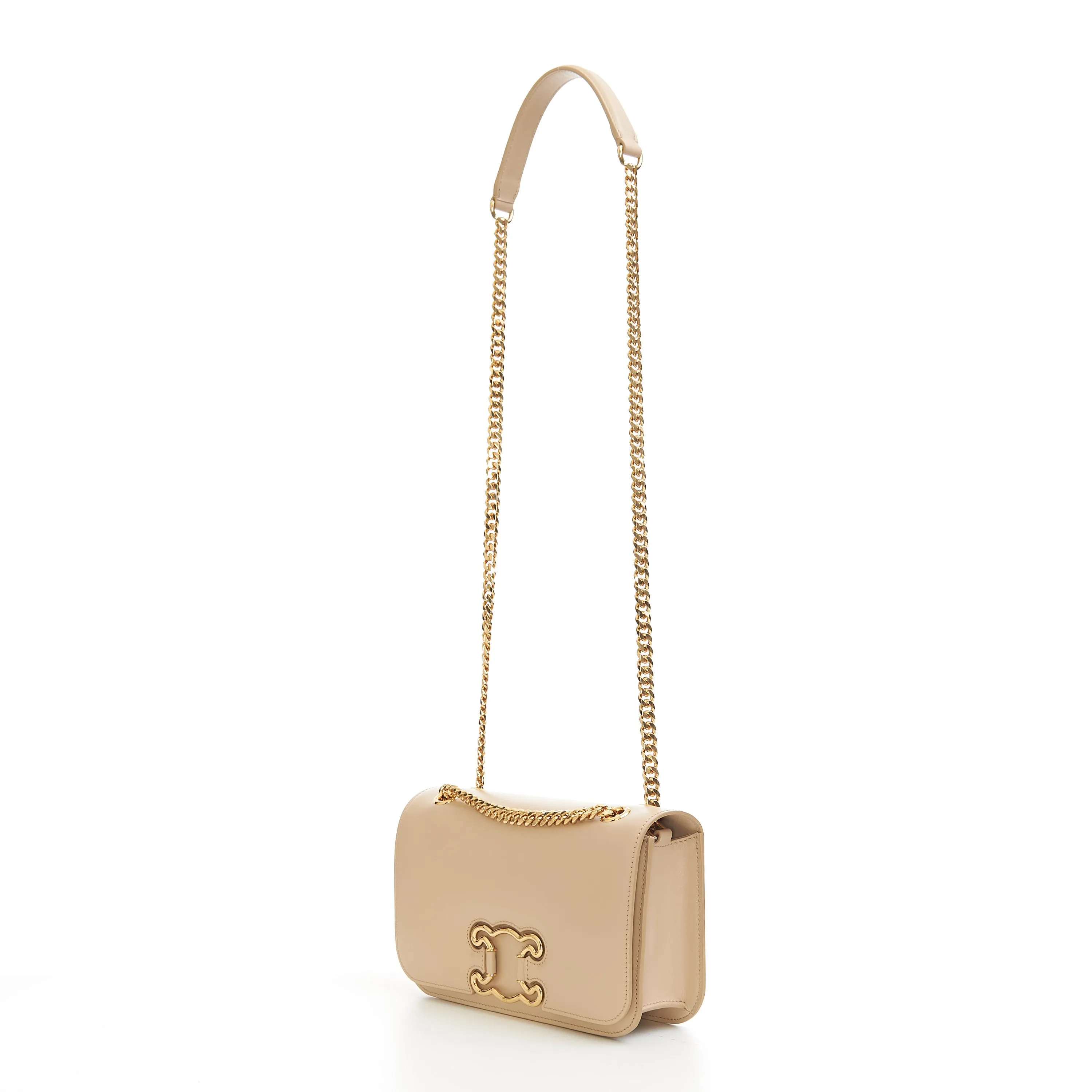 Medium Bag Triomphe Frame In Nude Shiny Calfskin