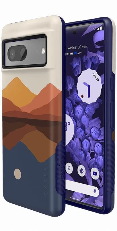 Opposites Attract | Day & Night Colorblock Mountains Google Pixel Case