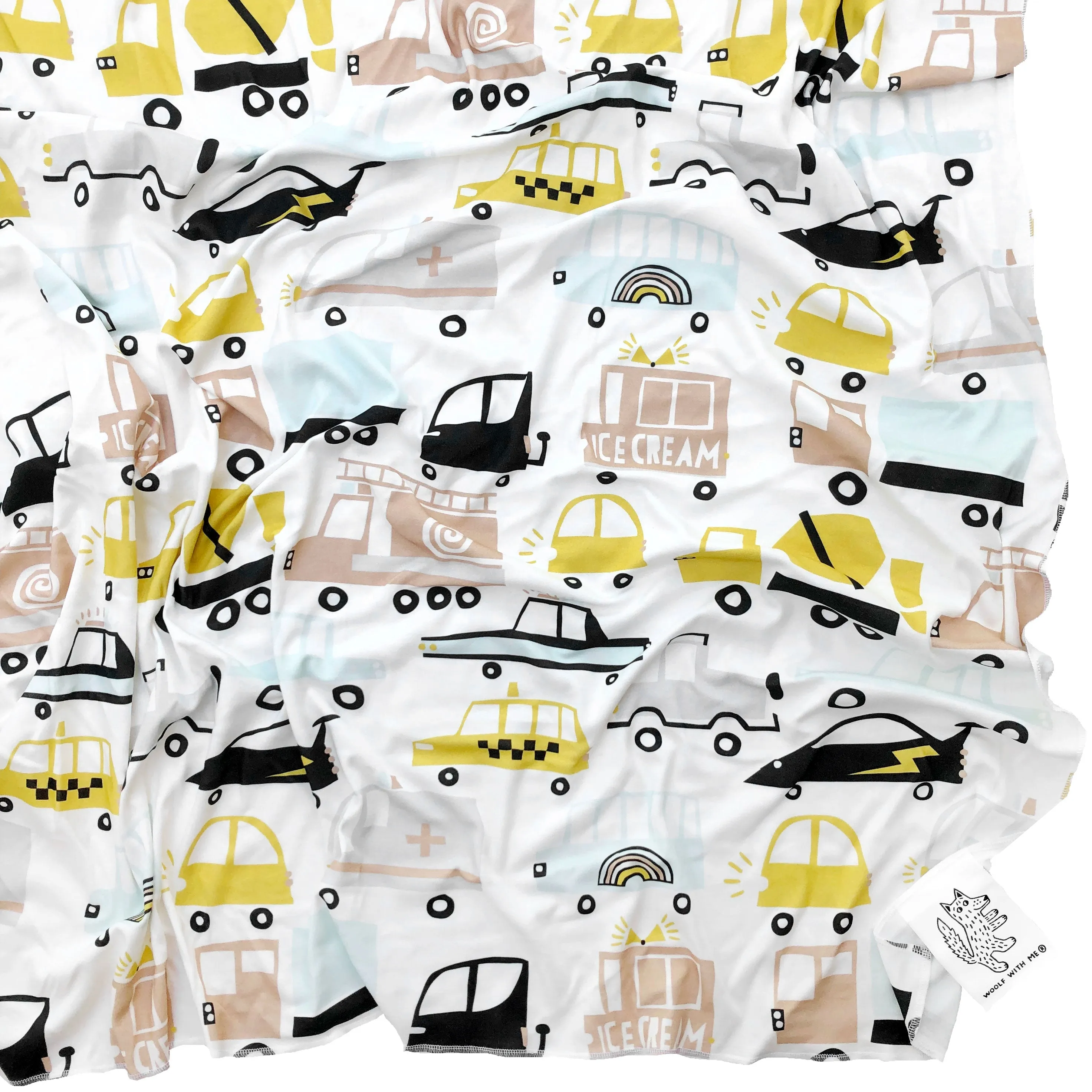 Organic Swaddle Blanket Cars Trucks