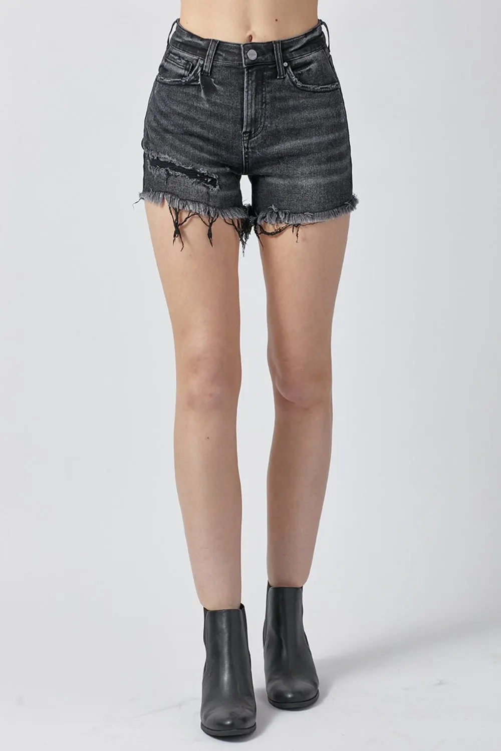 RISEN Raw Hem Denim Shorts with Pockets - Online Exclusive