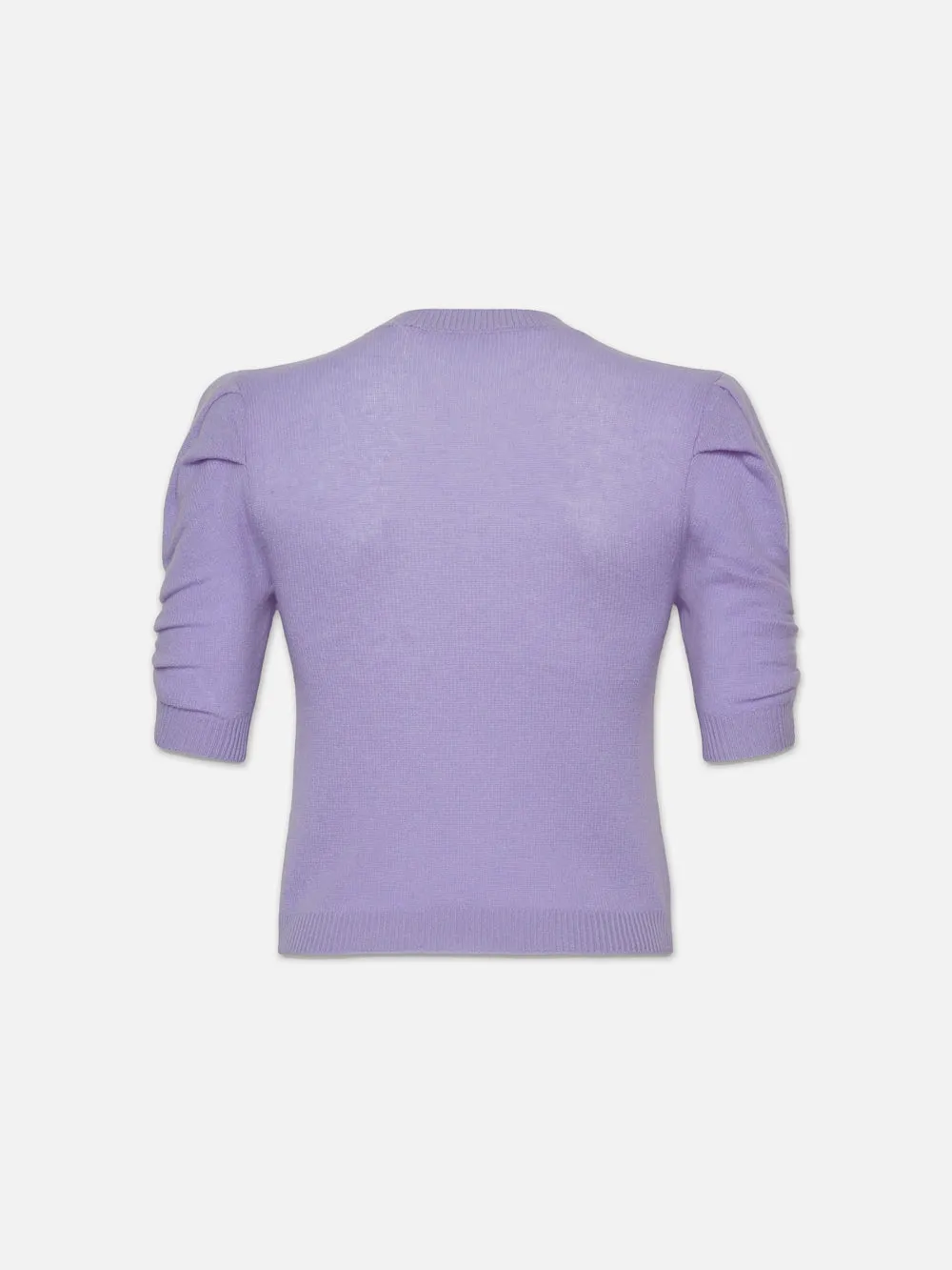 Ruched Sleeve Cashmere Sweater -- Lilac