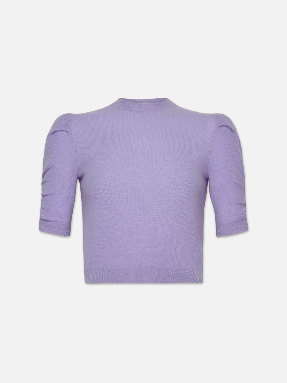 Ruched Sleeve Cashmere Sweater -- Lilac