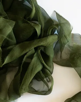 Silk Gossamer Ribbon in Olive