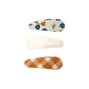 Snap Clips Combi set of 3 - Sienna Gingham   Meadow