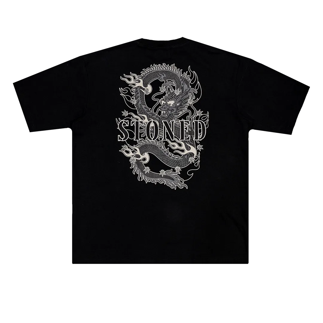 Stoned Retro : Knight Dragon UIP Tee Black