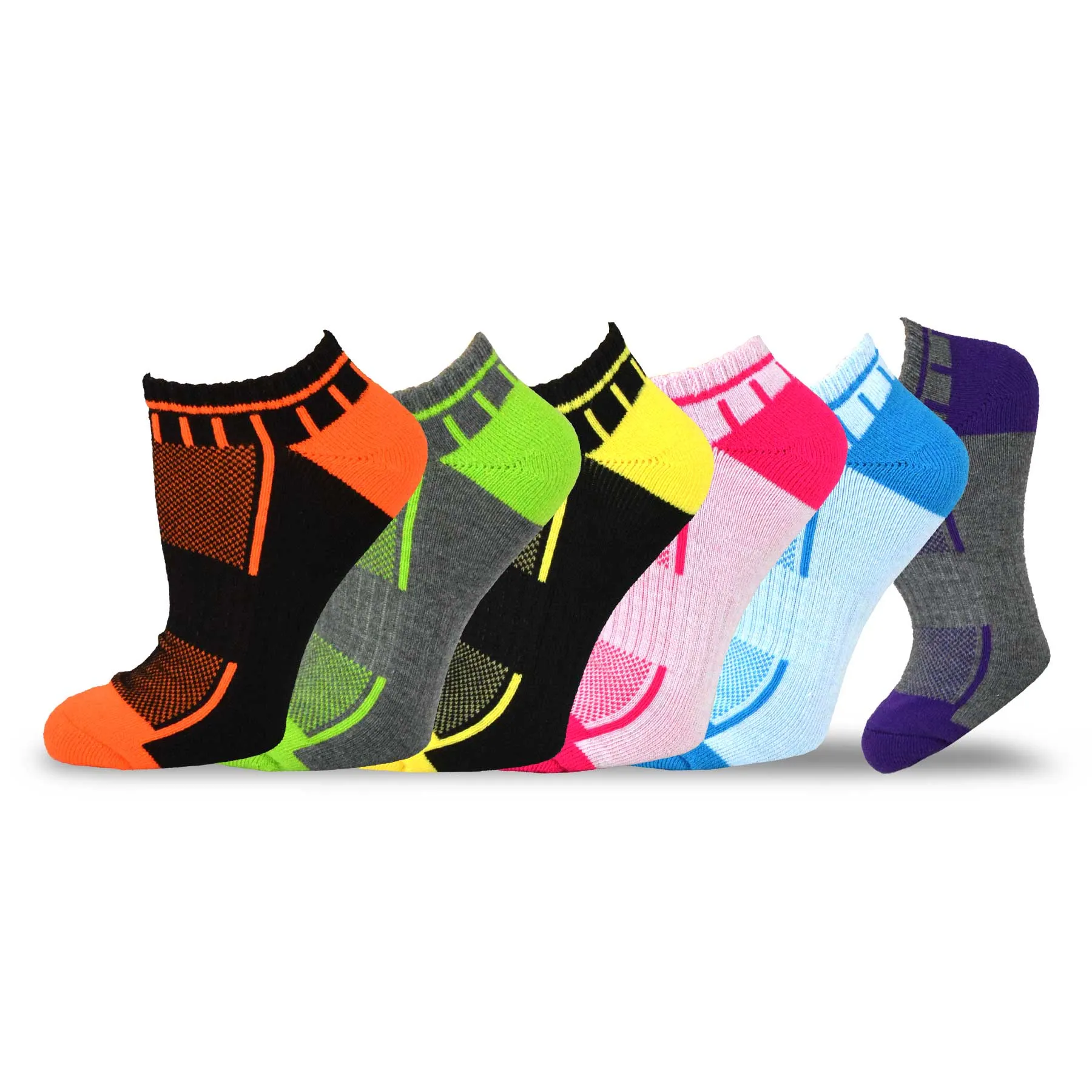 TeeHee Socks Women's Golf Polyester No Show Dot and Stripe Mash 12-Pack (12075)