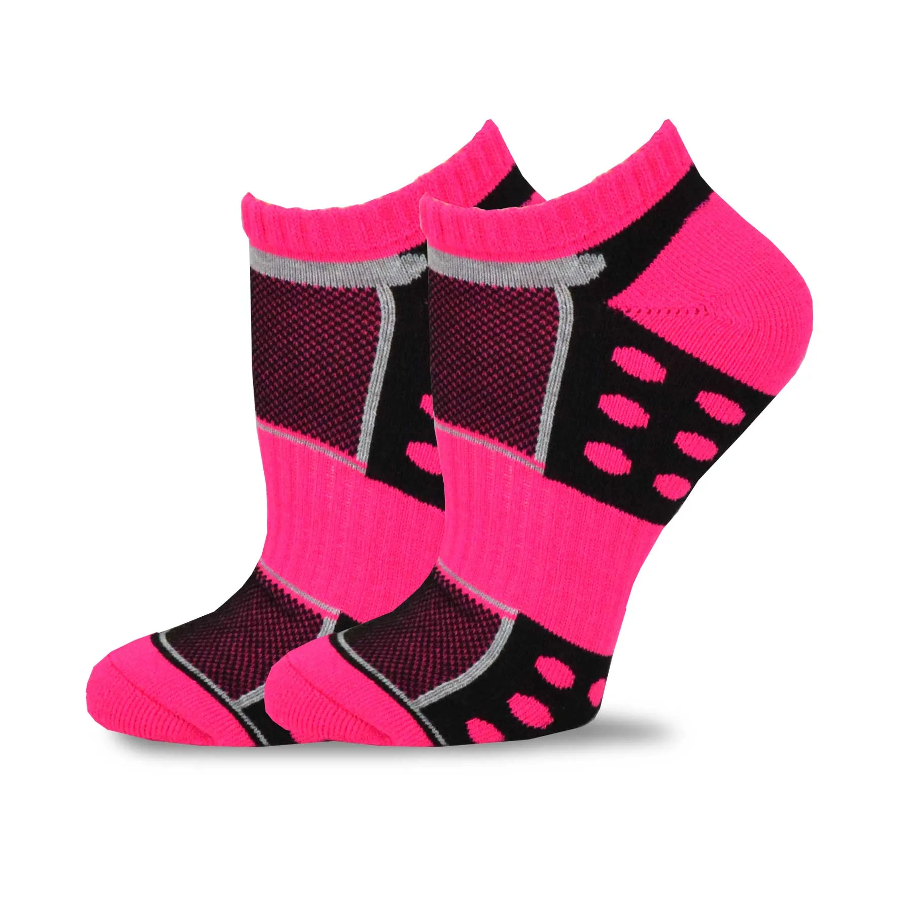 TeeHee Socks Women's Golf Polyester No Show Dot and Stripe Mash 12-Pack (12075)